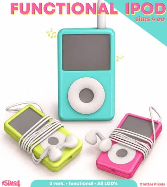 blue, pink and yellow ipods