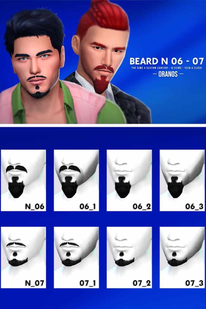 two male Sims with different beard styles