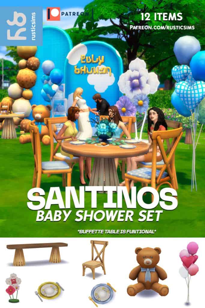 Sims enjoying an outdoor baby shower