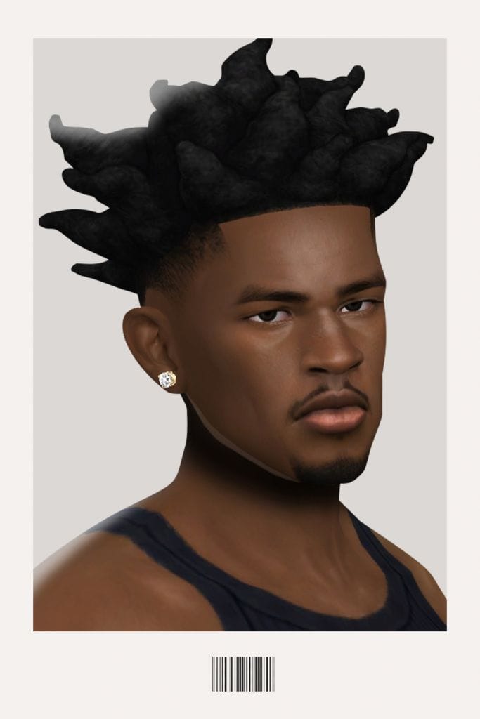 black male Sims with freeform locs