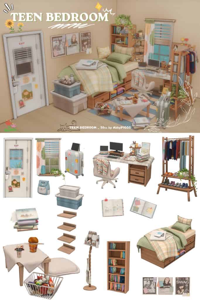 a realistic teen bedroom setup