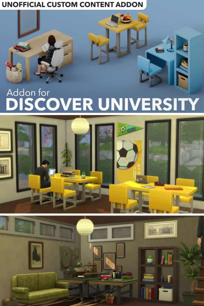 Sims studying at a university