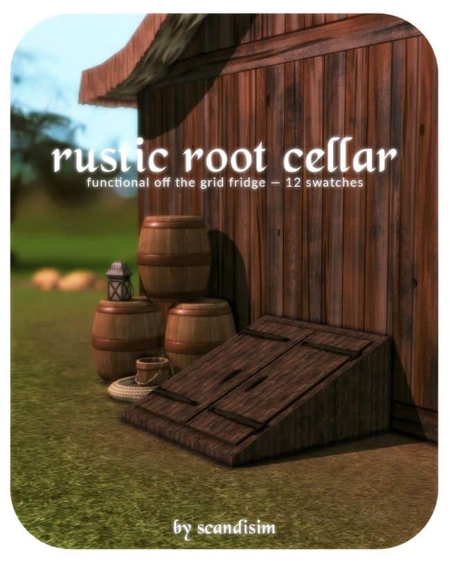 a brown, rustic root cellar