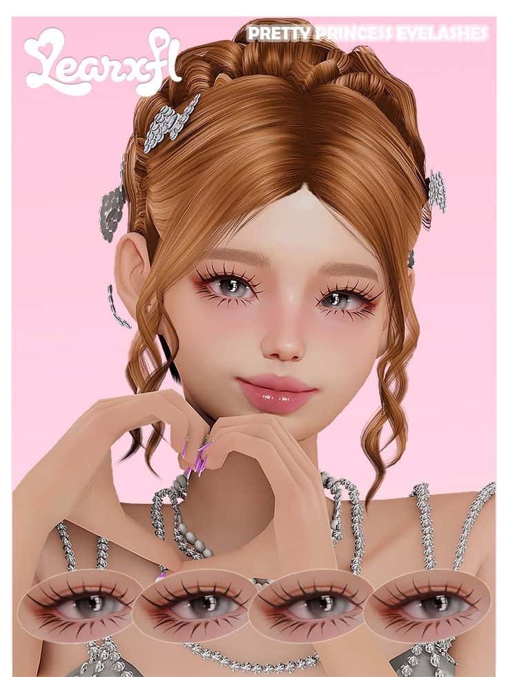 female Sim with long, well defined eyelashes