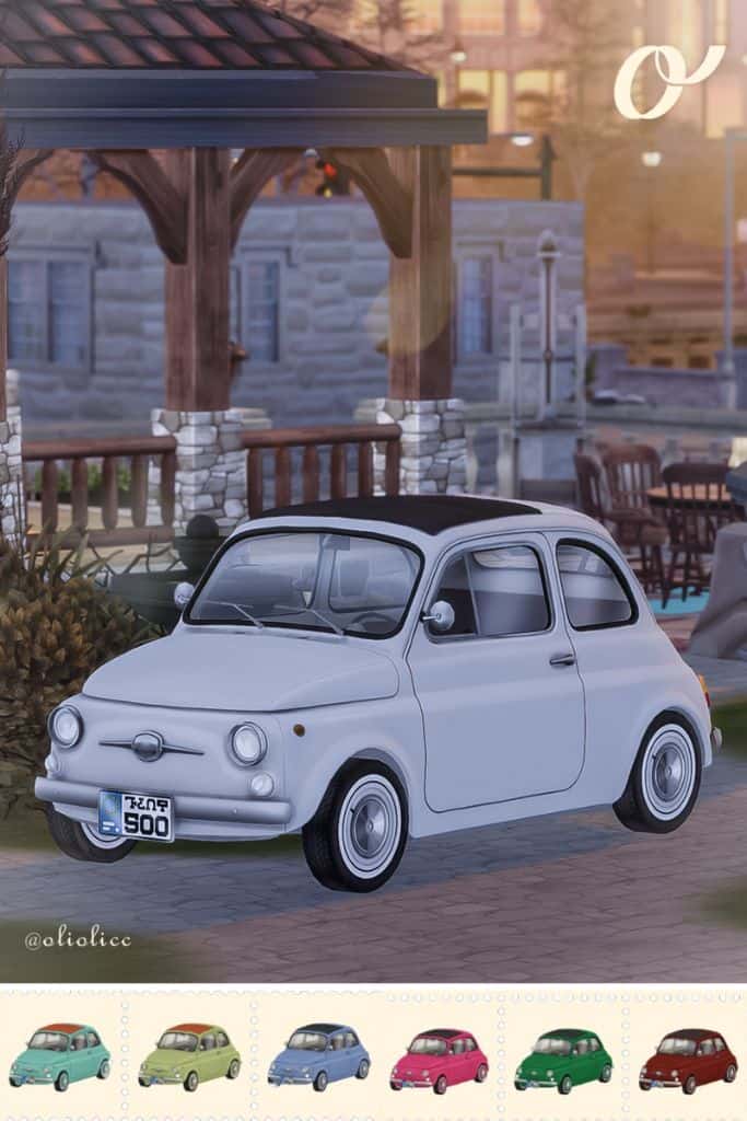 vintage Fiat 500 Nuova cars shown in different colors