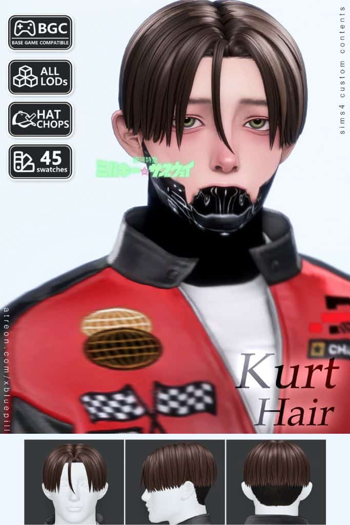 male Sim with a short rounded hairstyle