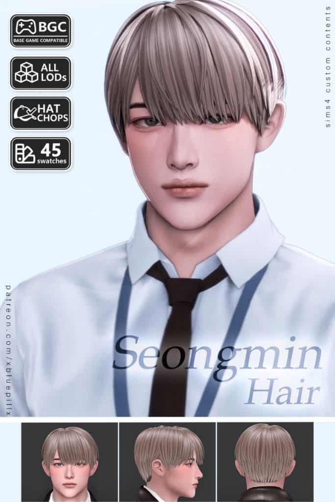 male Sim with a short, and straight hairstyle