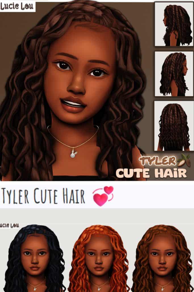 black female child Sims with a side part
