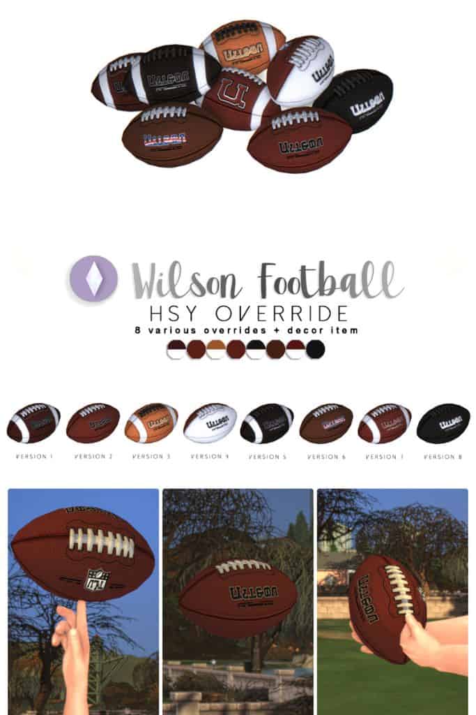 Wilson football overrides shown in different swatches