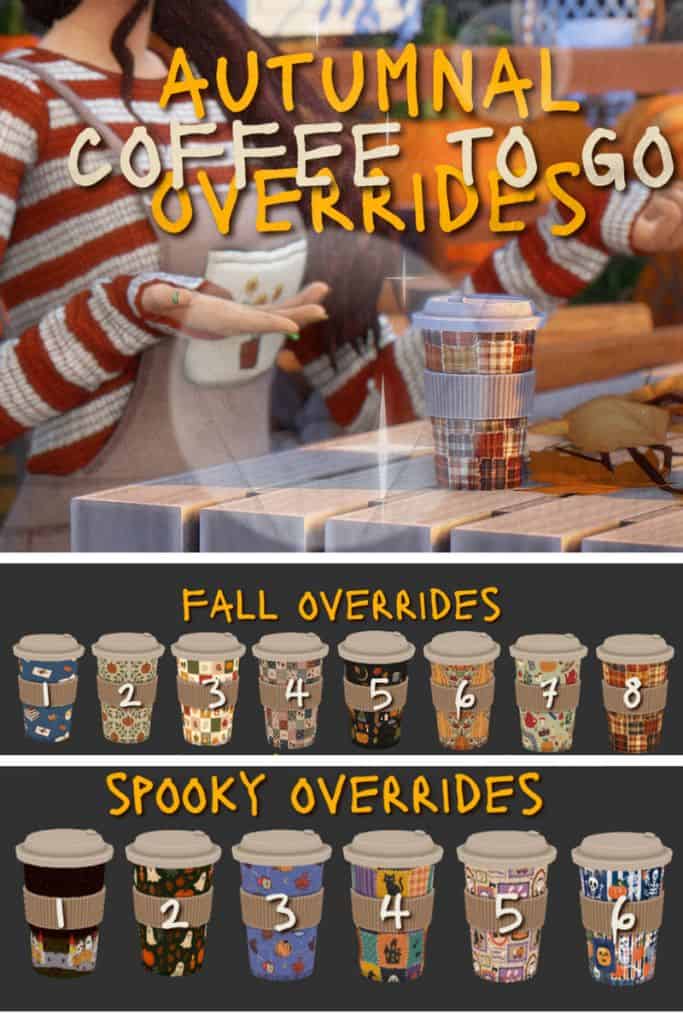 fall and spooky themed coffee to go cups overrides