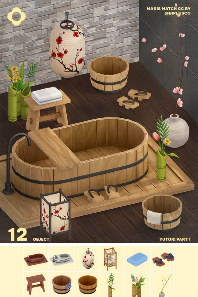 an Onsen-inspired bathroom setup