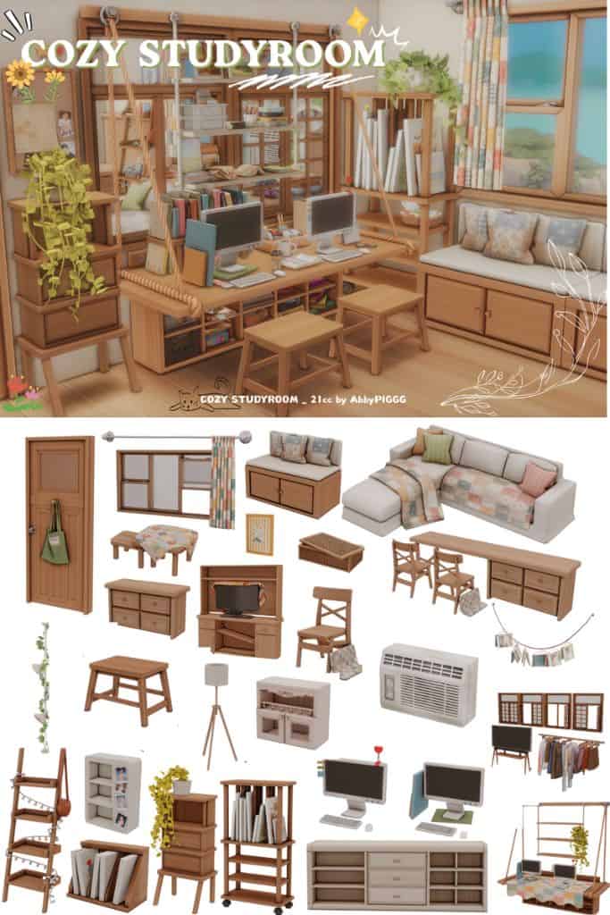 a cozy study office space setup