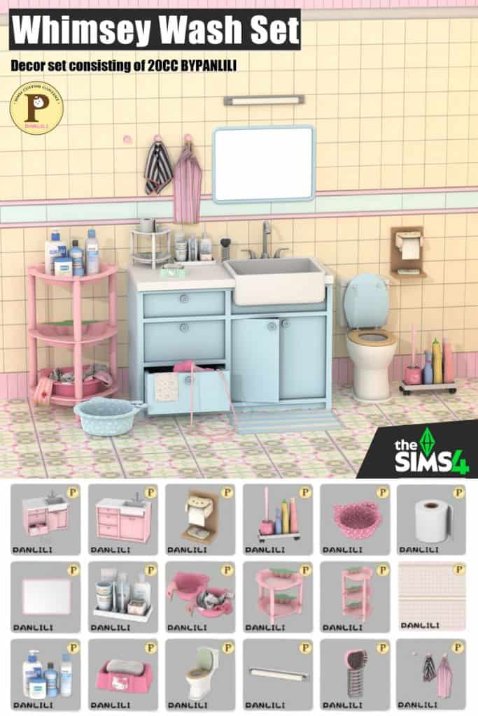 pastel blue and pink bathroom